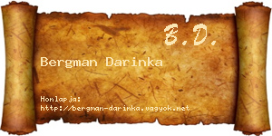 Bergman Darinka névjegykártya